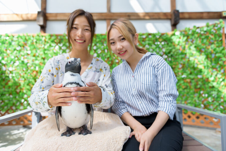 ペンギンと記念撮影